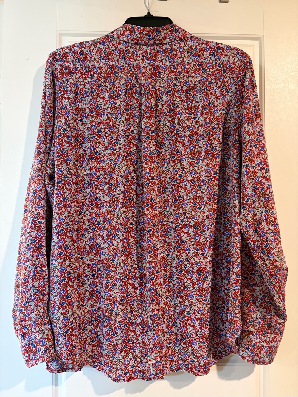 J. Crew | Classic Fit Silk Retro Floral Button Down Shirt Blouse | Sz 14 - Picture 5 of 11